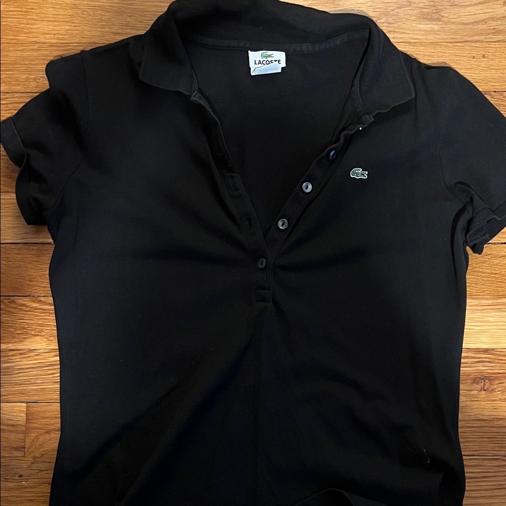 Lacoste Women's Black Button Down Shirt